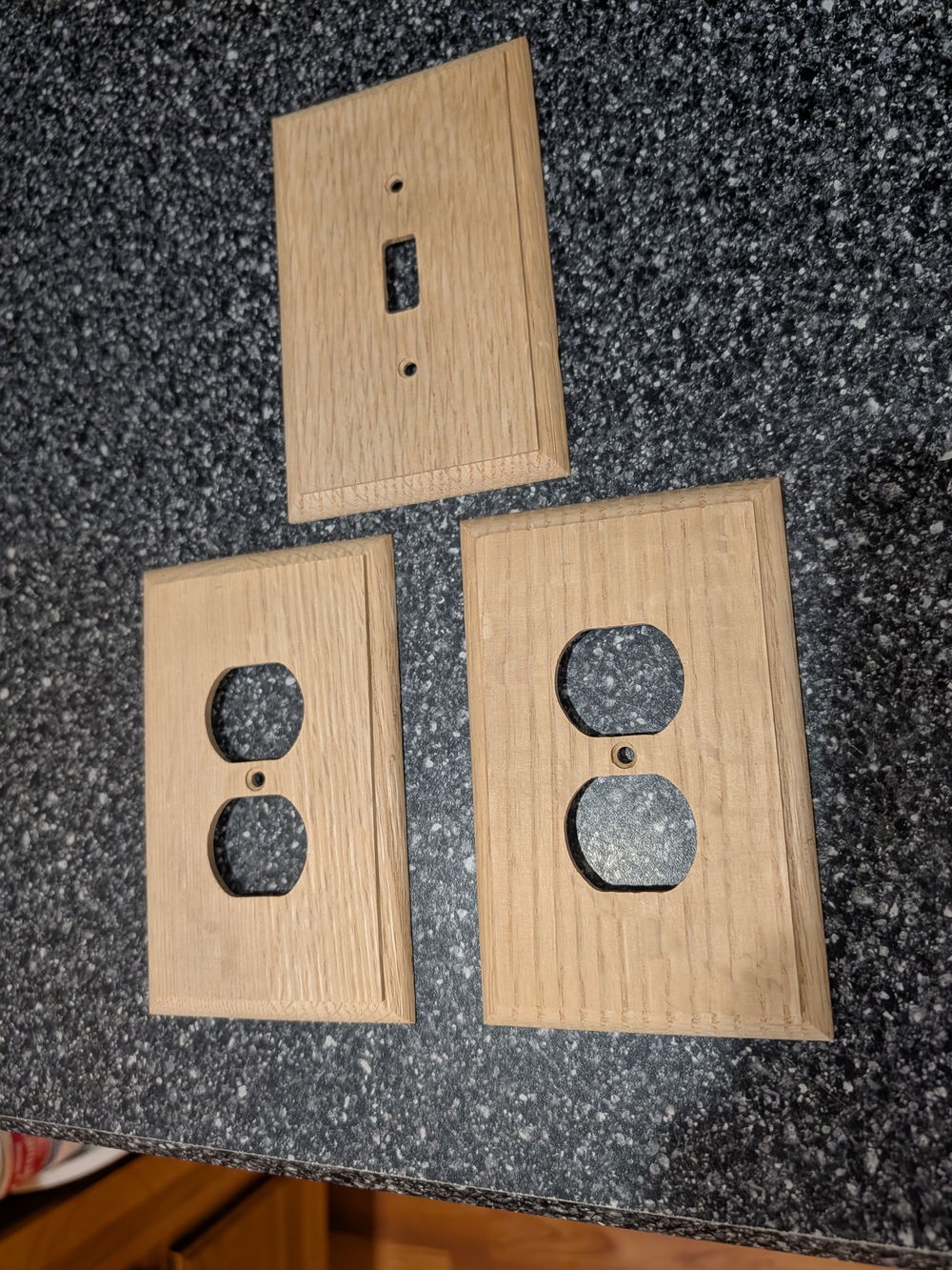Natural Wood Grain Outlet and Toggle Switch Cover Plates - 3-Pack